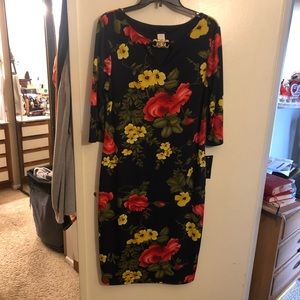 Navy floral dress